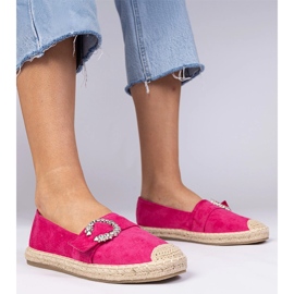 Espadrilles roses décorées de zircons 1