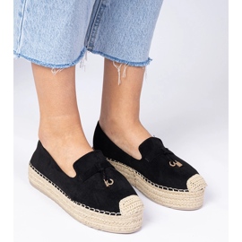 Espadrilles noires sur une semelle épaisse le noir 4