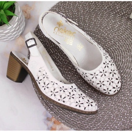 Sandales ajourées en cuir Rieker W RKR531A blanc blanche 30
