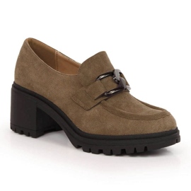 Talons hauts en daim avec chaîne Vinceza W JAN177B brun 13