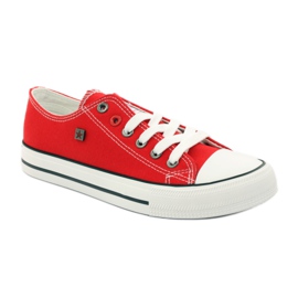 Baskets nouées Big star 274020 blanc rouge 1
