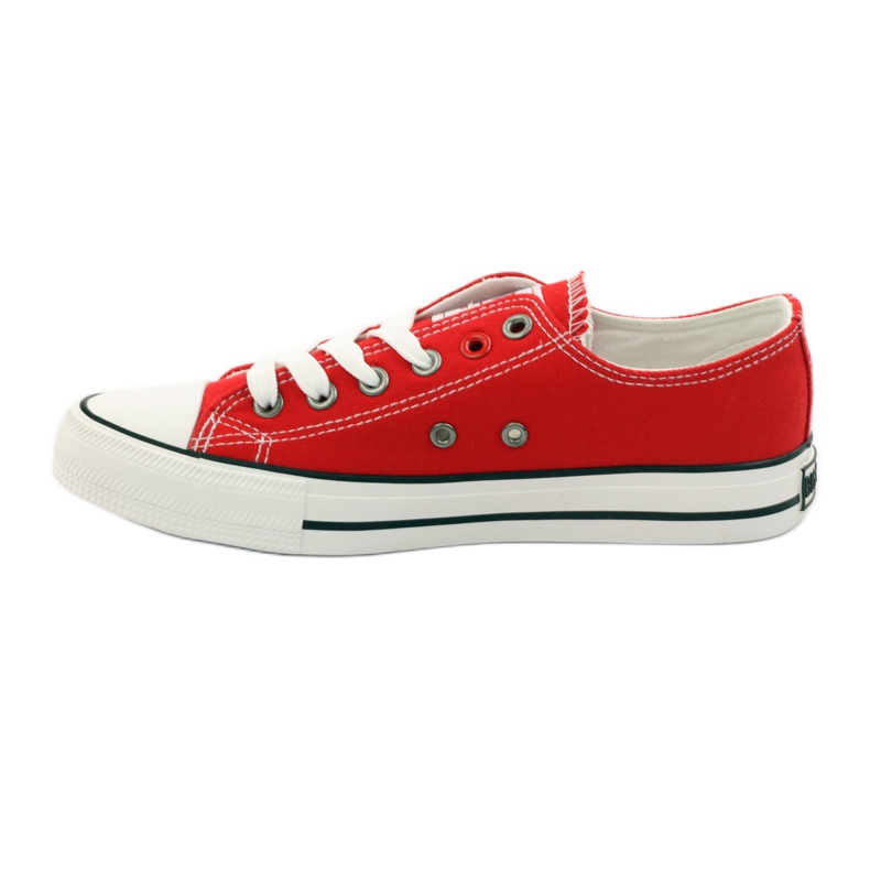 Baskets nouées Big star 274020 blanc rouge 2