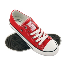 Baskets nouées Big star 274020 blanc rouge 3