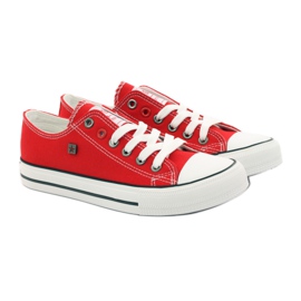 Baskets nouées Big star 274020 blanc rouge 4