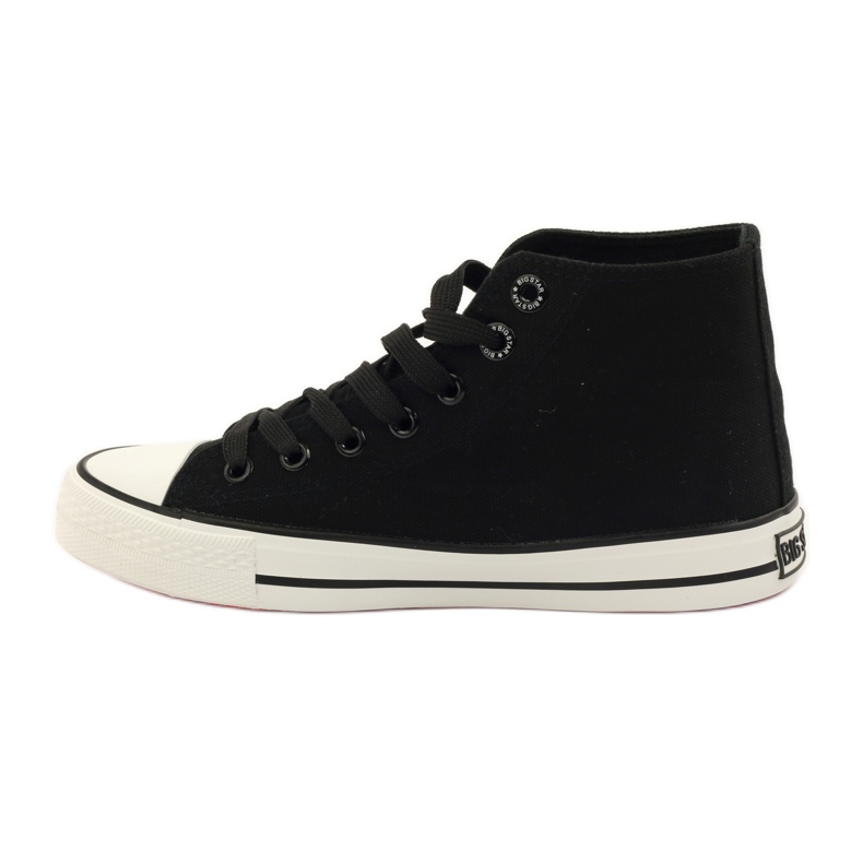 Baskets nouées Big star 274014 blanc noir rouge 2