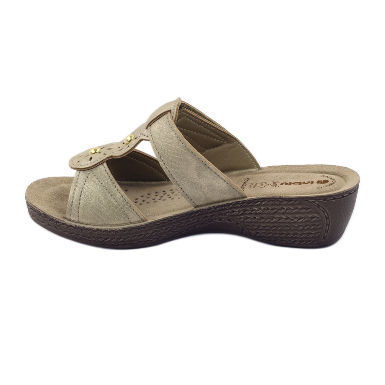 Chaussons velcro dorés Inblu GL086 jaune brun 2