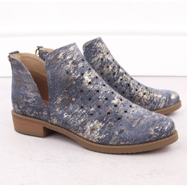 M.Daszyński Bottes en cuir des femmes M. Daszyński SA62-102 bleu 11