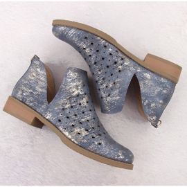 M.Daszyński Bottes en cuir des femmes M. Daszyński SA62-102 bleu 12