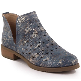 M.Daszyński Bottes en cuir des femmes M. Daszyński SA62-102 bleu 13
