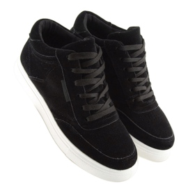 Baskets femme en daim noir NB171P Noir le noir 4