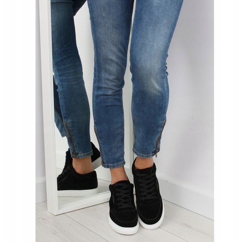 Baskets femme en daim noir NB171P Noir le noir 1