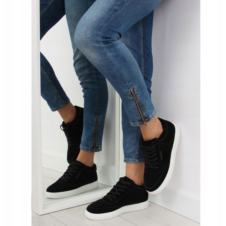 Baskets femme en daim noir NB171P Noir le noir 2