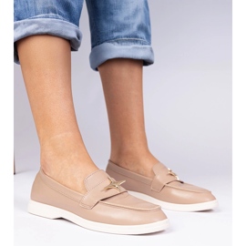 Mandards pour femmes beige noires avec une décoration dorée 1