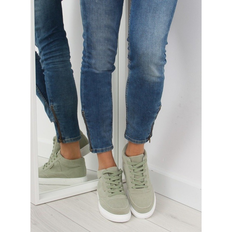Baskets femme en daim vert NB171P Vert 1