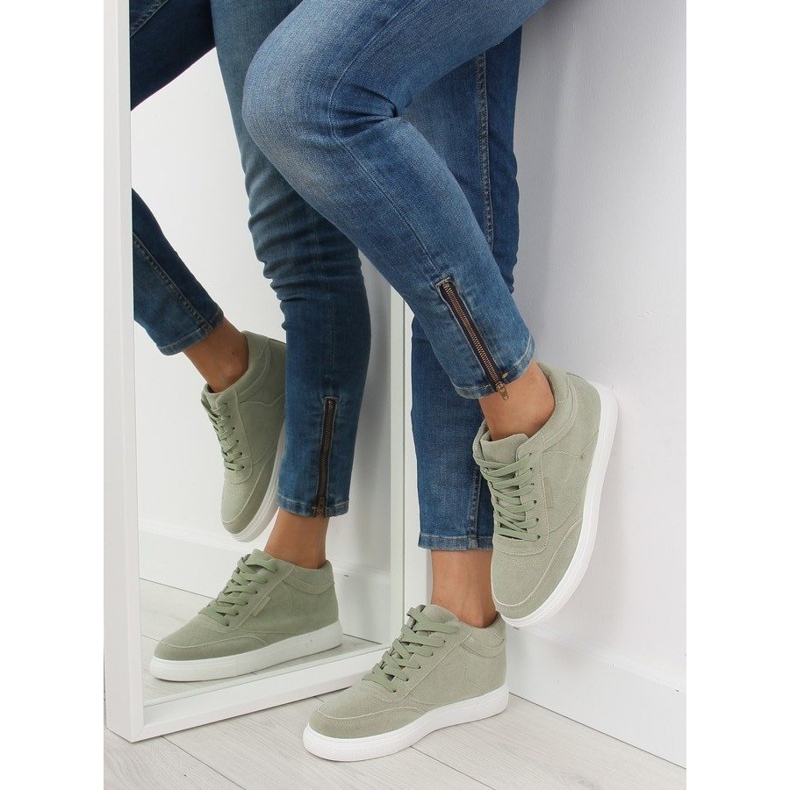 Baskets femme en daim vert NB171P Vert 2