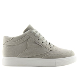Baskets femme en daim gris LT.GRAY 3