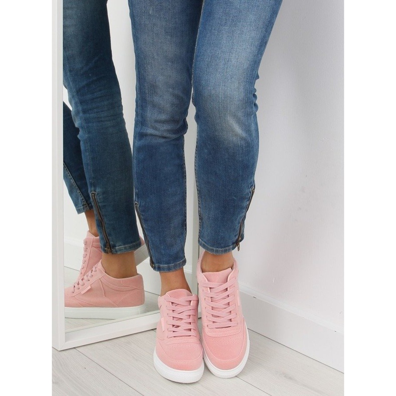 Baskets femme en daim rose NB171P Rose 1