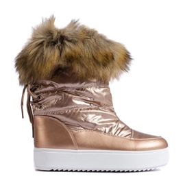 Bottines d'hiver femme Shelovet roses avec fourrure 2 Bottines d'hiver femme Shelovet roses avec fourrure 2