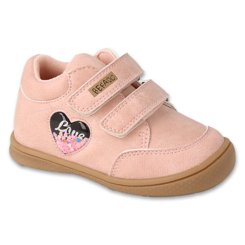 Chaussures pour enfants Befado avec Velcro 169P024, insert en cuir, rose 1 Chaussures pour enfants Befado avec Velcro 169P024, insert en cuir, rose 1
