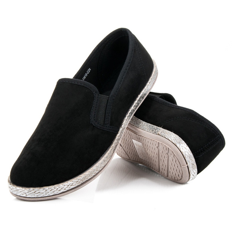 Mckeylor Espadrilles en daim à enfiler noir 2