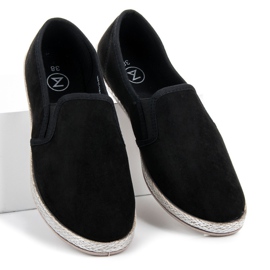 Mckeylor Espadrilles en daim à enfiler noir 1