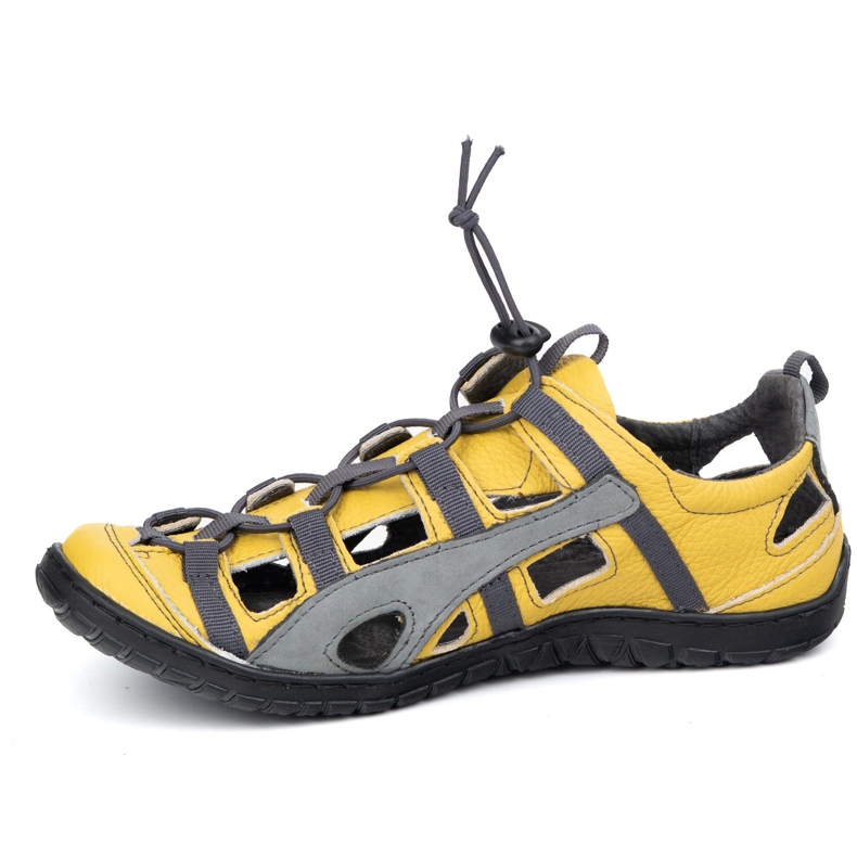 Olivier Chaussures de vélo en cuir masculin 262kz jaune 1