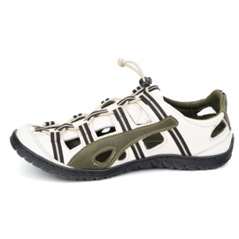 Olivier Chaussures de vélo en cuir masculin 262 kz blancs avec vert 1