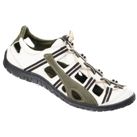 Olivier Chaussures de vélo en cuir masculin 262 kz blancs avec vert 2