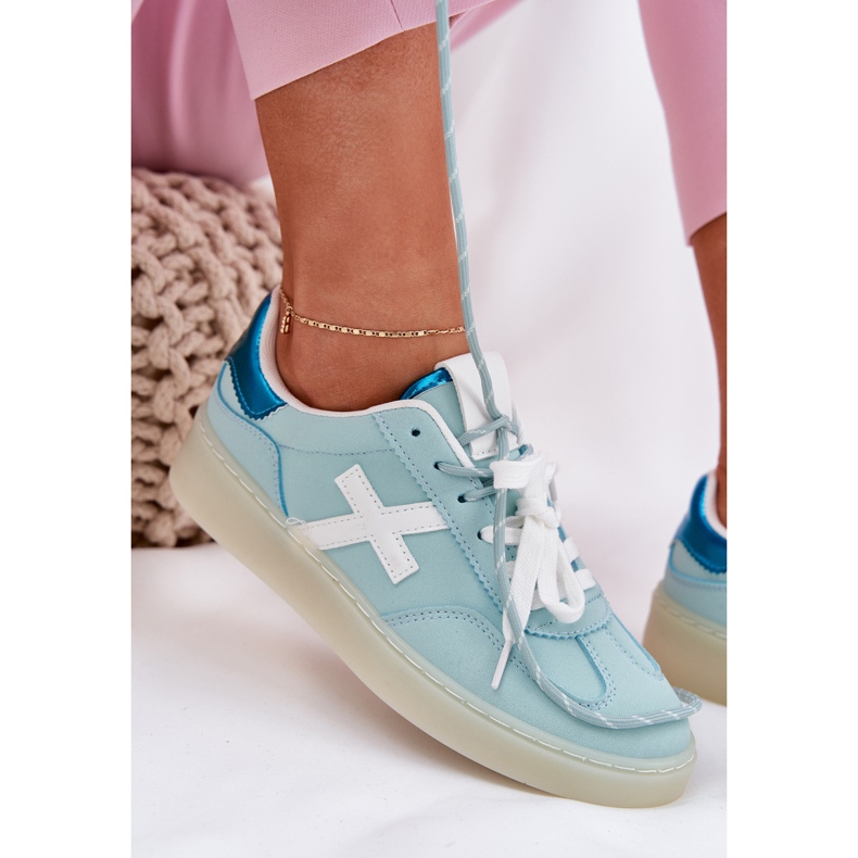 Chaussures de sport féminines basses avec imprimé léopard menthe bleu 2 Chaussures de sport féminines basses avec imprimé léopard menthe bleu 2