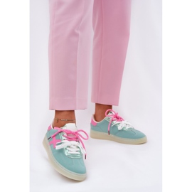 Chaussures de sport féminines basses avec imprimé léopard-rose à la menthe 2