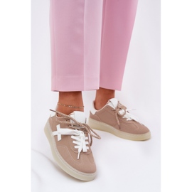 Chaussures de sport féminines basses beige 2