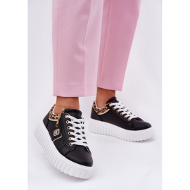 Chaussures de sport pour femmes sur plate-forme avec imprimé léopard léopard en cuir eco noir 2