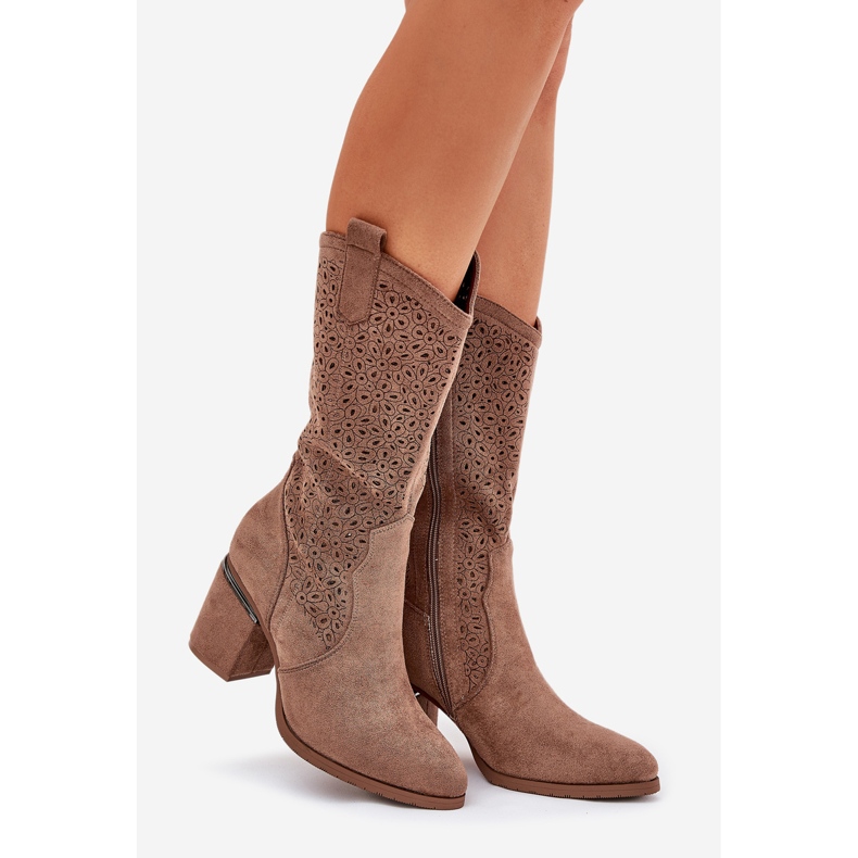 S.Barski Bottes ouvertes Cowboy à moitié mollet S. Barski Hy51-238 Brown brun 1