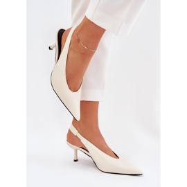 Talons hauts avec une ECRU ECRU ECRUe extérieur blanche 5