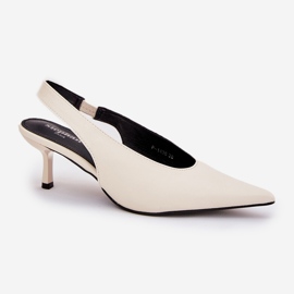 Talons hauts avec une ECRU ECRU ECRUe extérieur blanche 4
