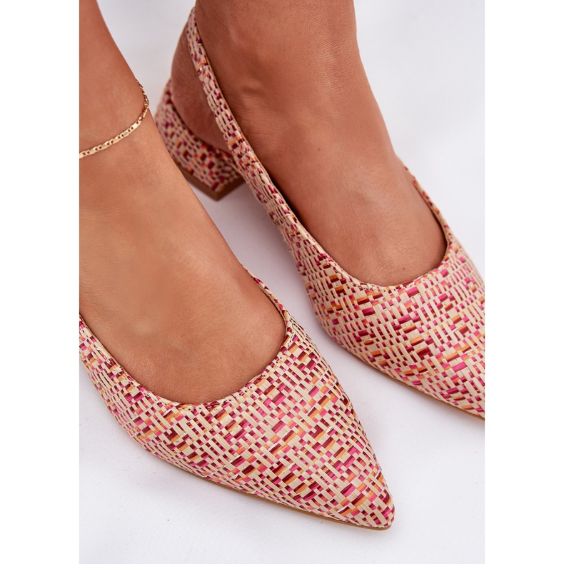 Sandales tressées pour femmes avec un multicolore de talons hauts délicats 2