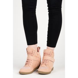 Baskets compensées confortables rose 5