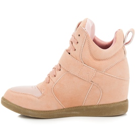 Baskets compensées confortables rose 2