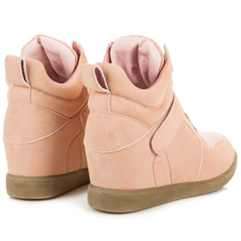 Baskets compensées confortables rose 3