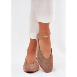 Ballerines classiques avec éco en daim khaki beige 2
