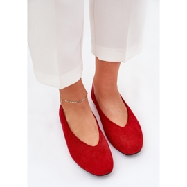 Ballerines classiques avec éco daim rouge 5