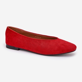 Ballerines classiques avec éco daim rouge 4