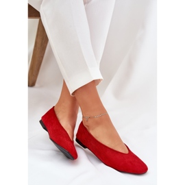 Ballerines classiques avec éco daim rouge 6