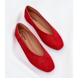 Ballerines classiques avec éco daim rouge 8