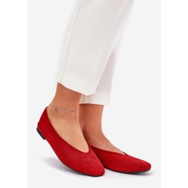 Ballerines classiques avec éco daim rouge 1