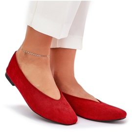 Ballerines classiques avec éco daim rouge 9