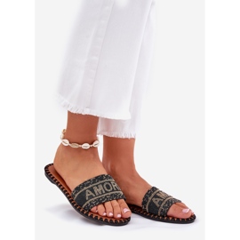 Les tongs pour femmes à thèmes plates avec décoration noire le noir 1 Les tongs pour femmes à thèmes plates avec décoration noire le noir 1