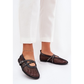 Ballerines plates avec rayures noires le noir 3