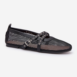 Ballerines plates avec rayures noires le noir 5