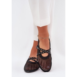 Ballerines plates avec rayures noires le noir 4